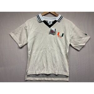 Miami Hurricanes Football Dynasty Jersey Men's Ivory High-Low Hem Vintage Large